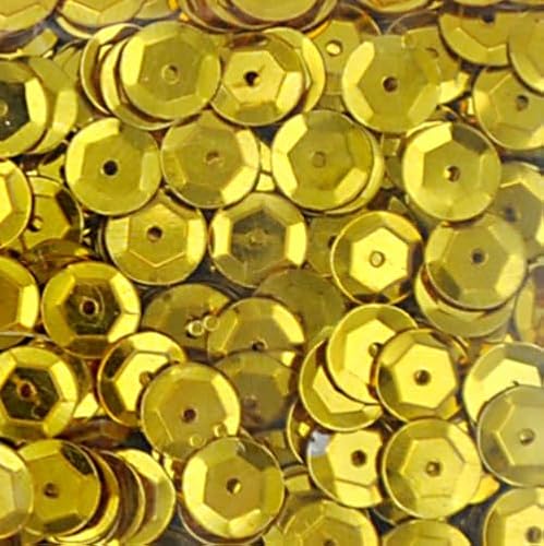 7000 Stück / 75g Pailletten · 6 mm Durchmesser · rund und gewölbt · mit Loch · zum Aufnähen auf Textilien oder Verzieren von Styroporobjekten, Farbe: gold von miamiXa