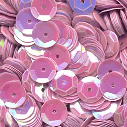 7000 Stück / 75g Pailletten · 6 mm Durchmesser · rund und gewölbt · mit Loch · zum Aufnähen auf Textilien oder Verzieren von Styroporobjekten, Farbe: orchidee irisierend von miamiXa