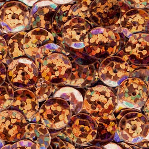7000 Stück / 75g Pailletten · 6 mm Durchmesser · rund und gewölbt · mit Loch · zum Aufnähen auf Textilien oder Verzieren von Styroporobjekten, Farbe: rost hologramm von miamiXa
