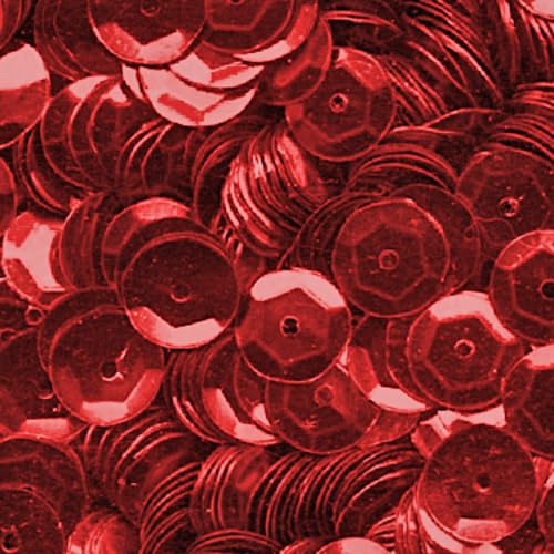 7000 Stück / 75g Pailletten · 6 mm Durchmesser · rund und gewölbt · mit Loch · zum Aufnähen auf Textilien oder Verzieren von Styroporobjekten, Farbe: rot von miamiXa