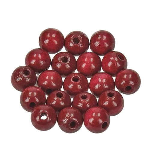 Holzperlen Ø 10 mm · 106 Stück · Bohrung 2,5 mm · dunkelrot Holzperlen Ø 10 mm · 106 Stück · Bohrung 2,5 mm · dunkelrot von miamiXa