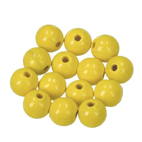 Holzperlen Ø 10 mm · 265 Stück · Bohrung 2,5 mm · gelb von miamiXa