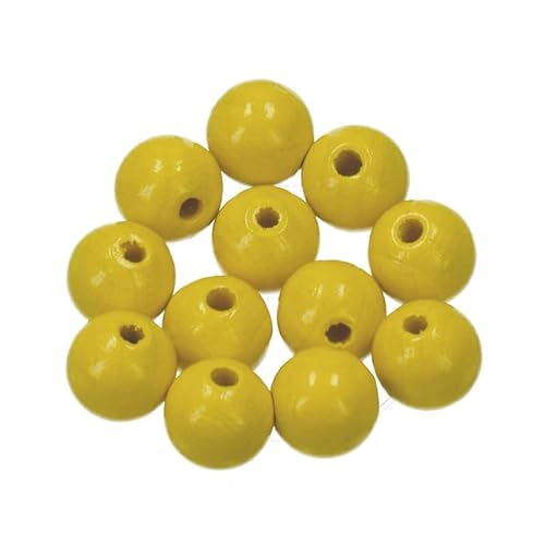 Holzperlen Ø 12 mm · 150 Stück · Bohrung 3,0 mm · gelb Holzperlen Ø 12 mm · 150 Stück · Bohrung 3,0 mm · gelb von miamiXa