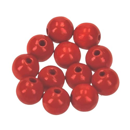 Holzperlen Ø 12 mm · 60 Stück · Bohrung 3,0 mm · rot Holzperlen Ø 12 mm · 60 Stück · Bohrung 3,0 mm · rot von miamiXa