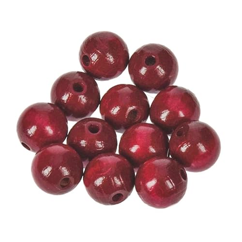 Holzperlen Ø 14 mm · 90 Stück · Bohrung 3,0 mm · dunkelrot Holzperlen Ø 14 mm · 90 Stück · Bohrung 3,0 mm · dunkelrot von miamiXa