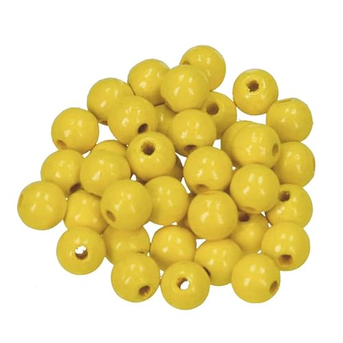 Holzperlen Ø 8 mm · 160 Stück · Bohrung 2,3 mm · gelb Holzperlen Ø 8 mm · 160 Stück · Bohrung 2,3 mm · gelb von miamiXa