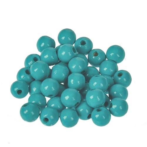Holzperlen Ø 8 mm · 160 Stück · Bohrung 2,3 mm · türkis von miamiXa