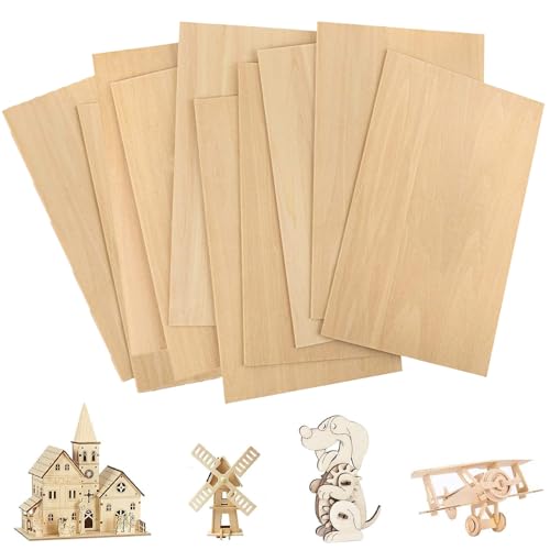 10 Stück Sperrholzplatte, 300 * 200 * 2mm Balsaholz Bastelholz, Lindensperrholz Holz Platten, Bastelholz Holzplatte zum Basteln für DIY Modell, Kunst und Handwerk, Gemälde von miaomiao