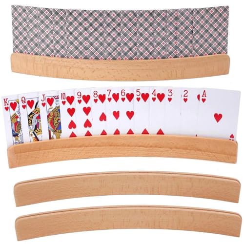 miaomiao 2 Stück Kartenhalter Kinder, 33 cm Spielkartenständer, Kartenhalter Holz, Spielkartenhalter Befreien Sie Ihre Hände, für Kinder, Erwachsen, Senioren von miaomiao
