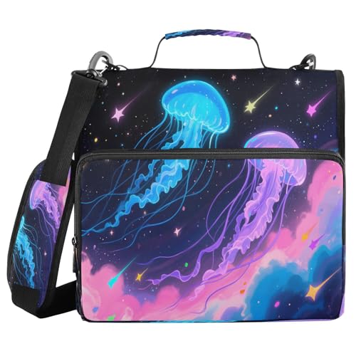 3,8 cm Ringbuch Organizer mit Gurt Neon Quallen Blau Pink Inklusive Reißverschlusstasche für Mittelschule Cremallera de Carpeta 3,8 cm Ringbuch Organizer mit Gurt Neon Quallen Blau Pink Inklusive Reißverschlusstasche für Mittelschule Cremallera de Carpeta von miaozhen