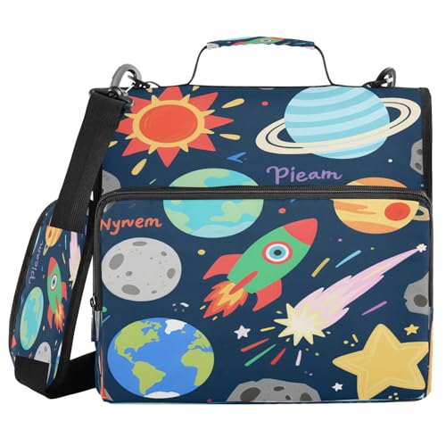 3,8 cm Ringbuch mit 3 Ringen, mit extra Taschen, mit Riemen, Cartoon, Weltraum, Planet, Erde, Dunkelblau, mehrere Taschen für Schule/Büro, Paquete de gestión de documentos 3,8 cm Ringbuch mit 3 Ringen, mit extra Taschen, mit Riemen, Cartoon, Weltraum, Planet, Erde, Dunkelblau, mehrere Taschen für Schule/Büro, Paquete de gestión de documentos von miaozhen