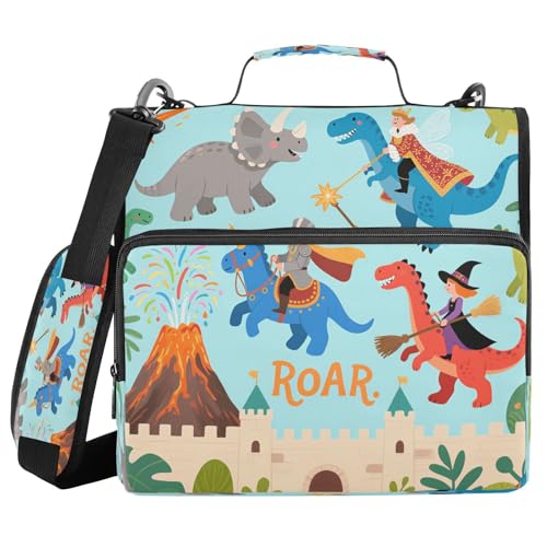 3,8 cm Ringbuch mit 3 Ringen und extra Taschen mit Griff, Cartoon, Dunkelblau, König Dinorsaurier, Multi-Pocket, geeignet für Mittelschule, Clip de Cremallera Resistente 3,8 cm Ringbuch mit 3 Ringen und extra Taschen mit Griff, Cartoon, Dunkelblau, König Dinorsaurier, Multi-Pocket, geeignet für Mittelschule, Clip de Cremallera Resistente von miaozhen