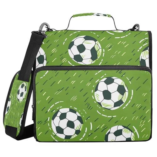 3,8 cm Ringbuch mit 3 Ringen und extra Taschen mit Griff, grüner Feldfußball, inklusive Reißverschlusstasche für Schulbolsa de cremallera 3,8 cm Ringbuch mit 3 Ringen und extra Taschen mit Griff, grüner Feldfußball, inklusive Reißverschlusstasche für Schulbolsa de cremallera von miaozhen