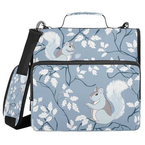 3,8 cm Ringbuch mit Reißverschluss und Schultergurt, William Morris Stil, Eichhörnchen, Babyblau, Multi-Tasche für Mittelschüler, Cartera con cremallera 3,8 cm Ringbuch mit Reißverschluss und Schultergurt, William Morris Stil, Eichhörnchen, Babyblau, Multi-Tasche für Mittelschüler, Cartera con cremallera von miaozhen