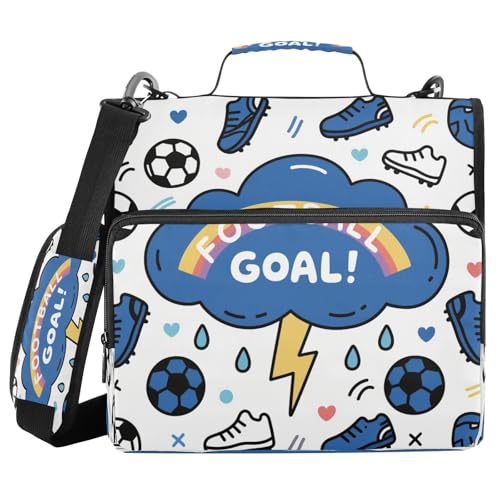 3,8 cm Ringordner mit Riemen für Fußballtorschuhe, Blitzmuster, einfach zu tragen, für Mittelschüler, Bolsa de Cremallera 3,8 cm Ringordner mit Riemen für Fußballtorschuhe, Blitzmuster, einfach zu tragen, für Mittelschüler, Bolsa de Cremallera von miaozhen