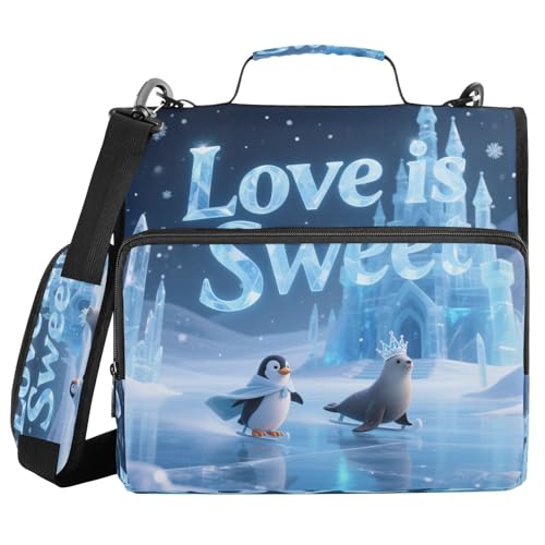 3 Ringbuch mit 3 Ringen, mit extra Taschen, mit Schultergurt, Love is Sweet Animal, Pinguin, Sealion, eisblau, wasserdicht, für Schule und Büro, Organisadores de adhesivos escolares 3 Ringbuch mit 3 Ringen, mit extra Taschen, mit Schultergurt, Love is Sweet Animal, Pinguin, Sealion, eisblau, wasserdicht, für Schule und Büro, Organisadores de adhesivos escolares von miaozhen