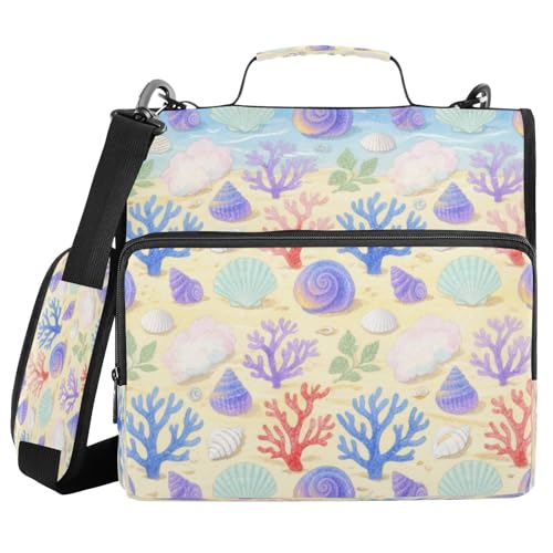 3 Ringe, 3,8 cm, Schulbedarf-Organizer mit Riemen, verträumte Unterwassermuschel, Koralle, Lila, Beige, Laege, Kapazität für Mittelschüler, Clip de Cremallera escolar 3 Ringe, 3,8 cm, Schulbedarf-Organizer mit Riemen, verträumte Unterwassermuschel, Koralle, Lila, Beige, Laege, Kapazität für Mittelschüler, Clip de Cremallera escolar von miaozhen