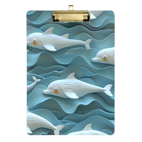 3D-Rendering-Loch-Klemmbrett, Delfin, weiß, blau, Sprache, Pathologe, Acryl, niedlich, für Softball-Trainer, Klemmbrett, Lehrer, Größe 22,9 x 32,5 cm, Tablas para escribir 3D-Rendering-Loch-Klemmbrett, Delfin, weiß, blau, Sprache, Pathologe, Acryl, niedlich, für Softball-Trainer, Klemmbrett, Lehrer, Größe 22,9 x 32,5 cm, Tablas para escribir von miaozhen