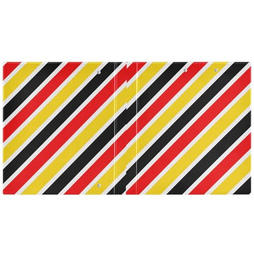 Aesthetics Ringbuch, gestreift, schwarz, rot, gelb, 3,5 cm, Notizbuchordner mit Klemmbrett, 1 Packung, sortierte Ordner, 200 Blatt Aesthetics Ringbuch, gestreift, schwarz, rot, gelb, 3,5 cm, Notizbuchordner mit Klemmbrett, 1 Packung, sortierte Ordner, 200 Blatt von miaozhen