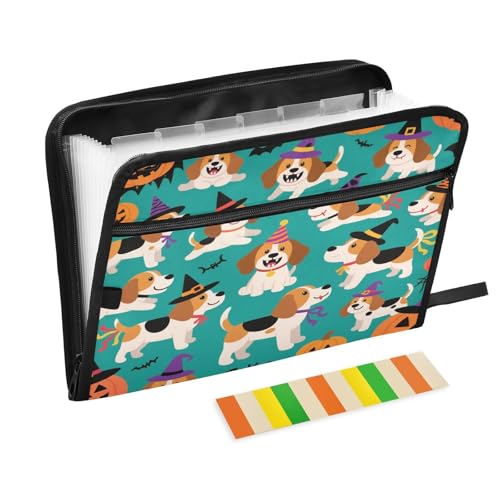 Aktenordner, 13 Taschen, A4, Briefgröße mit Reißverschluss, für Business, niedlicher Hund, Kürbis, Halloween, Poltergeist Para Guardar Aktenordner, 13 Taschen, A4, Briefgröße mit Reißverschluss, für Business, niedlicher Hund, Kürbis, Halloween, Poltergeist Para Guardar von miaozhen