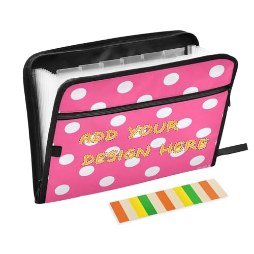Aktenordner, Organizer, 13 Fächer, A4, Briefform, mit Tasche mit Reißverschluss, für Business, Cartoon, Punkte, Hot Pink Aktenordner, Organizer, 13 Fächer, A4, Briefform, mit Tasche mit Reißverschluss, für Business, Cartoon, Punkte, Hot Pink von miaozhen