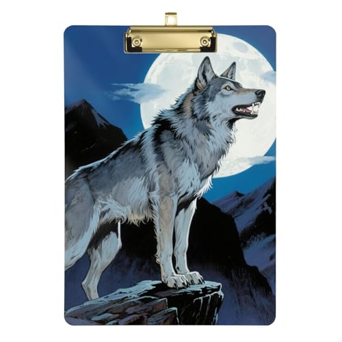 Angry Anime Animal Wolf Strafverfolgung Klemmbrett Standardloch für Klassenzimmer Zubehör für Lehrer High School Größe 22,9 x 32,5 cm Tabla para escribir von miaozhen