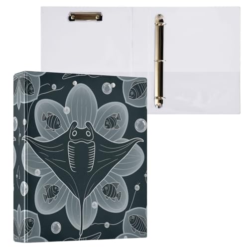 Animal Manta Ray Notizbuch, 3 Ringbücher mit Taschen, 2 Stück, Bürobedarf, 200 Blatt Animal Manta Ray Notizbuch, 3 Ringbücher mit Taschen, 2 Stück, Bürobedarf, 200 Blatt von miaozhen