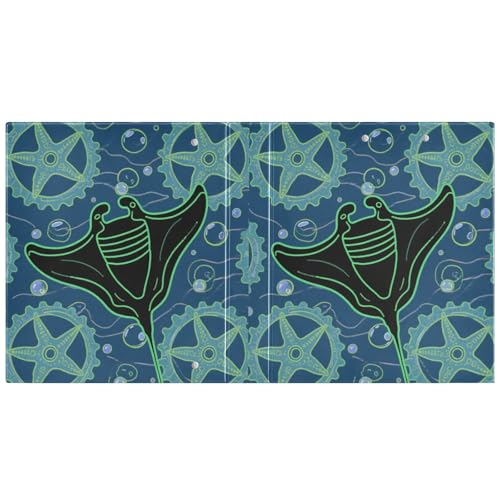 Animal Manta Ray Wheel Black Blue 3,5 cm Ordner 3 Ringbücher mit Innentaschen, 1 Packung Büroordner, 200 Blatt Animal Manta Ray Wheel Black Blue 3,5 cm Ordner 3 Ringbücher mit Innentaschen, 1 Packung Büroordner, 200 Blatt von miaozhen