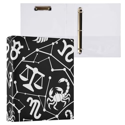 Anime-Stil Konstellation schwarz und weiß, 3,8 cm Notizbuch, 3 Ringbücher mit Tascheneinband, 2 Stück, ästhetischer Ordner, 200 Blatt Anime-Stil Konstellation schwarz und weiß, 3,8 cm Notizbuch, 3 Ringbücher mit Tascheneinband, 2 Stück, ästhetischer Ordner, 200 Blatt von miaozhen