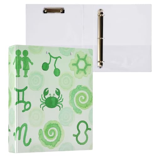 Aquarell-grüne Sternbilder, 3,5 cm, Notizbuch, 3 Ringbücher mit Innentaschen, 2 Stück, Büro-Ordner, 200 Blatt Aquarell-grüne Sternbilder, 3,5 cm, Notizbuch, 3 Ringbücher mit Innentaschen, 2 Stück, Büro-Ordner, 200 Blatt von miaozhen