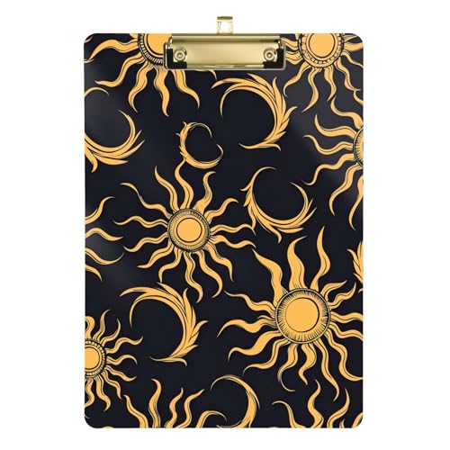 Art Sun Moon Klemmbrett, Ordner, Padfolio, Hartpappe für Lehrer, Krankenpflege, Größe 22,9 x 32,5 cm, Tabla para escribir con Clip von miaozhen