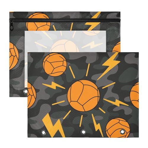Binder-Bleistiftbeutel, 3 Löcher, Taschenordner für 3 Ringe, 2 Stück, Studenten, Klassenzimmer, Cartoon-Kugeln, Camouflage, Orange, Cartuchera para lapices Binder-Bleistiftbeutel, 3 Löcher, Taschenordner für 3 Ringe, 2 Stück, Studenten, Klassenzimmer, Cartoon-Kugeln, Camouflage, Orange, Cartuchera para lapices von miaozhen