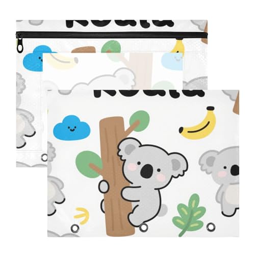 Binder-Bleistiftbeutel, stabile 3-Loch-Tasche für A4-Papier, Briefe, 2 Stück, Studenten, Kunstbedarf, Aufbewahrung, niedliches Cartoon-Grau, Baby-Koala-Ordner für Dokumente Binder-Bleistiftbeutel, stabile 3-Loch-Tasche für A4-Papier, Briefe, 2 Stück, Studenten, Kunstbedarf, Aufbewahrung, niedliches Cartoon-Grau, Baby-Koala-Ordner für Dokumente von miaozhen