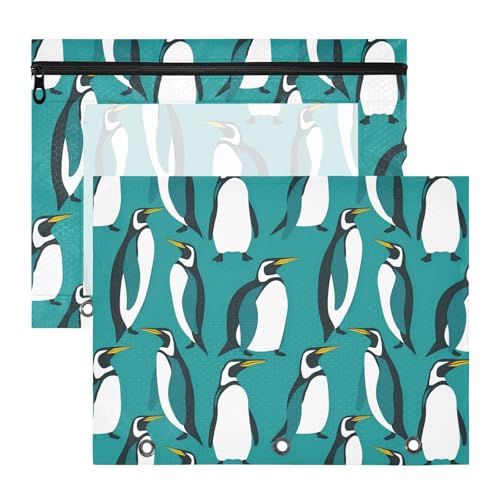 Binder-Federmäppchen, Sichtfenster, Kunststoff, Aktenordner für A4-Papier, Briefe, 2 Stück, Studenten, Kunstbedarf, Aufbewahrung, niedliches Tier, Pinguin, Blaugrün, Estuche para lapices Binder-Federmäppchen, Sichtfenster, Kunststoff, Aktenordner für A4-Papier, Briefe, 2 Stück, Studenten, Kunstbedarf, Aufbewahrung, niedliches Tier, Pinguin, Blaugrün, Estuche para lapices von miaozhen
