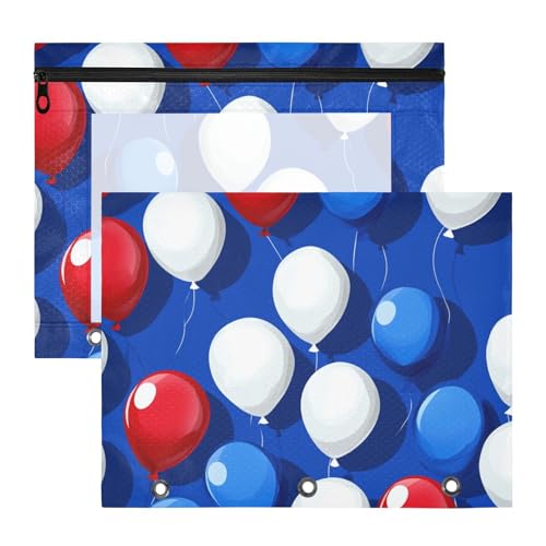 Binder-Federmäppchen, bezaubernder Kunststoff-Aktenordner für A4-Papier, Briefe, 2 Stück, für Lehrer, Schule, Studenten, Lehrer, Zubehör, Unabhängigkeitstag, Ballon, Estuche para lapices Binder-Federmäppchen, bezaubernder Kunststoff-Aktenordner für A4-Papier, Briefe, 2 Stück, für Lehrer, Schule, Studenten, Lehrer, Zubehör, Unabhängigkeitstag, Ballon, Estuche para lapices von miaozhen