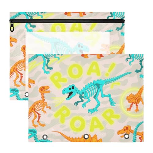 Binder-Federmäppchen, stabile 3-Loch-Tasche für A4-Papier, Briefe, 2 Stück, Studenten, Schulanfang, Cartoon, Dino, fluoreszierend, Grün, Orange, Camouflage, Estuche para lapices Binder-Federmäppchen, stabile 3-Loch-Tasche für A4-Papier, Briefe, 2 Stück, Studenten, Schulanfang, Cartoon, Dino, fluoreszierend, Grün, Orange, Camouflage, Estuche para lapices von miaozhen