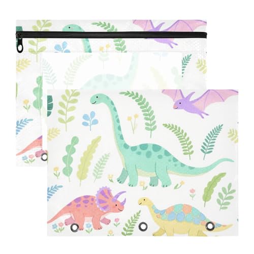 Binder-Federmäppchen mit 3 verstärkten Ösen, Kunststoff-Aktenordner für A4-Papier, Briefe, 2 Stück, Lehrer, Schulbedarf, weiche Farbe, Dino Green Folder para documentos Binder-Federmäppchen mit 3 verstärkten Ösen, Kunststoff-Aktenordner für A4-Papier, Briefe, 2 Stück, Lehrer, Schulbedarf, weiche Farbe, Dino Green Folder para documentos von miaozhen