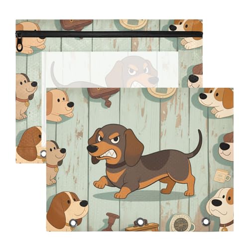 Binder-Federmäppchen mit glatten Reißverschlüssen, Kunststoff-Aktenordner für 3 Ringe, 2 Stück, für Lehrer, Schule, Studenten, Lehrerbedarf, wütende Tiere, Hunde, estuche para lapices Binder-Federmäppchen mit glatten Reißverschlüssen, Kunststoff-Aktenordner für 3 Ringe, 2 Stück, für Lehrer, Schule, Studenten, Lehrerbedarf, wütende Tiere, Hunde, estuche para lapices von miaozhen