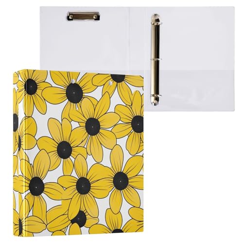 Black-Eyed Susan Simple Line Art Valentinesnes Notizbuch, 3 Ringe, Ordner mit Klemmbrett, 2 Stück, sortierte Ordner, 200 Blatt Black-Eyed Susan Simple Line Art Valentinesnes Notizbuch, 3 Ringe, Ordner mit Klemmbrett, 2 Stück, sortierte Ordner, 200 Blatt von miaozhen