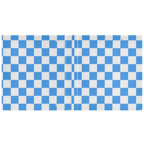 Blau-weiße karierte Ordner mit 3,5 cm und 1,27 cm, 3 Ringbücher mit Tascheneinband, 1 Packung, Büroordner, 200 Blatt Blau-weiße karierte Ordner mit 3,5 cm und 1,27 cm, 3 Ringbücher mit Tascheneinband, 1 Packung, Büroordner, 200 Blatt von miaozhen