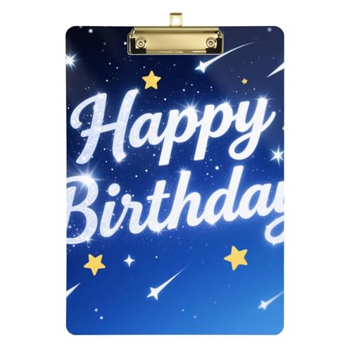 Blaues Klemmbrett mit Aufschrift "Happy Birthday", Acryl, niedlich, für personalisierte Klemmbretter für Lehrer, Größe 22,9 x 32,5 cm, Tabla para escribir Blaues Klemmbrett mit Aufschrift "Happy Birthday", Acryl, niedlich, für personalisierte Klemmbretter für Lehrer, Größe 22,9 x 32,5 cm, Tabla para escribir von miaozhen
