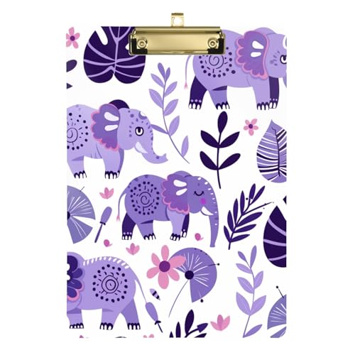 Boho-Klemmbrett, Lavendel, Elefant, Polizeiticket, Standard-Loch, für Lehrer im ersten Jahr, Größe 22,9 x 32,5 cm, Tablas para escribir Boho-Klemmbrett, Lavendel, Elefant, Polizeiticket, Standard-Loch, für Lehrer im ersten Jahr, Größe 22,9 x 32,5 cm, Tablas para escribir von miaozhen