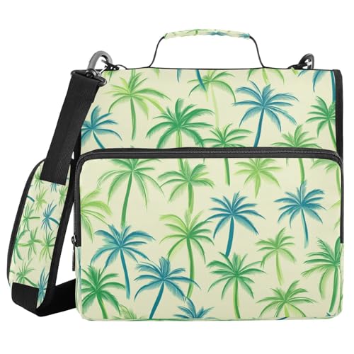 Bolsa de Cremallera Dokumentenmappe mit 3 Ringen, mit Griff, grüne Palmen, Sommer, mehrere Taschen, für Schule/Büro Bolsa de Cremallera Dokumentenmappe mit 3 Ringen, mit Griff, grüne Palmen, Sommer, mehrere Taschen, für Schule/Büro von miaozhen