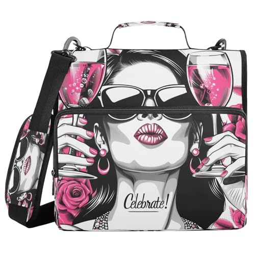 Bolsa de Cremallera Ringbuch mit 3 Ringen, 3,8 cm, mit Griff, Schwarz-Weiß-Illustration, mehrere Taschen, für Schule/Büro Bolsa de Cremallera Ringbuch mit 3 Ringen, 3,8 cm, mit Griff, Schwarz-Weiß-Illustration, mehrere Taschen, für Schule/Büro von miaozhen