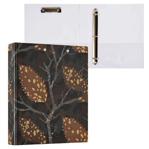 Brauner Blattzweig, 3,8 cm, D-Ringbuch mit Innentaschen, 2 Stück, Bürobedarf, 200 Blatt Brauner Blattzweig, 3,8 cm, D-Ringbuch mit Innentaschen, 2 Stück, Bürobedarf, 200 Blatt von miaozhen