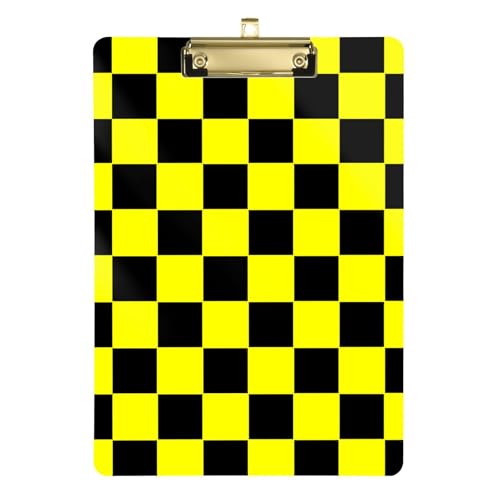 Buffalo Plaid Check Schwarz Gelb Binder Klemmbrett Acryl niedlich für Trainer Medizin Klassenzimmer Größe 9 x 12,5 Tabla para escribir con Clip von miaozhen