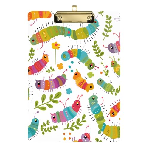 Bunte Raupen und Blätter, horizontales Klemmbrett, transparent, für Polizei, Büro, Krankenschwester, Fußball, Trainer, Größe 22,9 x 32,5 cm, Tabla para escribir Bunte Raupen und Blätter, horizontales Klemmbrett, transparent, für Polizei, Büro, Krankenschwester, Fußball, Trainer, Größe 22,9 x 32,5 cm, Tabla para escribir von miaozhen