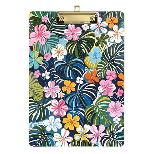 Bunte Sommer-Hawaii-Blumen, Klemmbrett, Standard-Loch, für Polizei, Büro, Krankenschwester, Fußball, Trainer, Größe 22,9 x 32,5 cm, Tablas para escribir Bunte Sommer-Hawaii-Blumen, Klemmbrett, Standard-Loch, für Polizei, Büro, Krankenschwester, Fußball, Trainer, Größe 22,9 x 32,5 cm, Tablas para escribir von miaozhen
