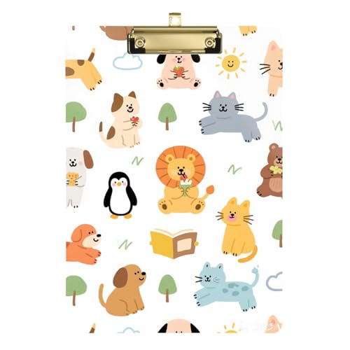 Buntes und niedliches Zoo-Klemmbrett für Kinder, transparent, für Klemmbrett, Lehrer, Größe 22,9 x 32,5 cm, Tabla para escribir con Clip von miaozhen