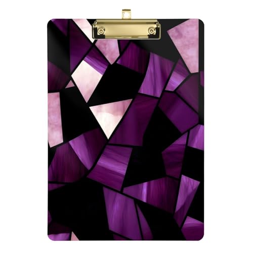 Buntglas-Klemmbrett, bedruckt, Standard-Loch, für legale Frauen, Basketball-Trainer, Größe 22,9 x 32,5 cm, Violett / Schwarz Buntglas-Klemmbrett, bedruckt, Standard-Loch, für legale Frauen, Basketball-Trainer, Größe 22,9 x 32,5 cm, Violett / Schwarz von miaozhen